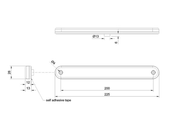 LED markeringslicht amber | 12-24v | 50cm. kabel | M10MV-800A-FT-195 Z LED-M10MV-800A-2