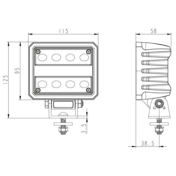 LED werklamp | 4100 lumen | 40 watt | IP69K | ingebouwde Deutsch connector | WF-4041--WF-4041-6