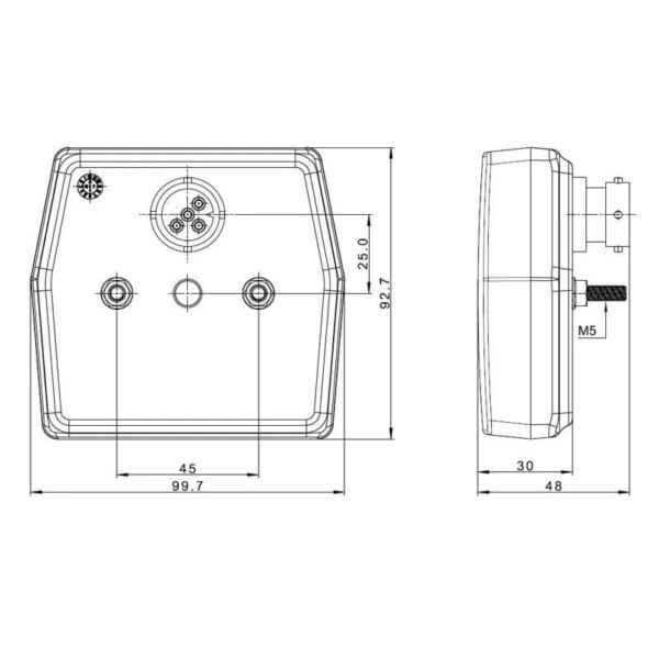 LED compact achterlicht | 12v | 100cm. kabel excl. kentekenverlichting | VC-2200-FT-222 LED-VC-2200-3