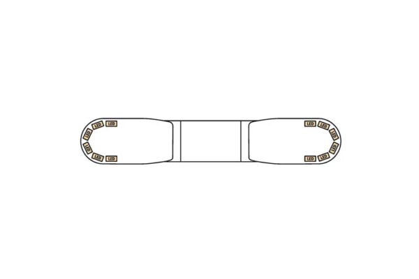 LED flitsbalk amber | 13 serie | ECE-R65 amber | transparant | 1000mm | 12 LED's | 13-00020-E-13-00020-E-13-00020-E-2