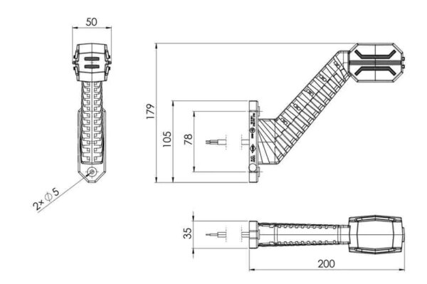 LED breedtelamp links 12-24v | MB-6001RWA-LD 2994-MB-6001RWA-6