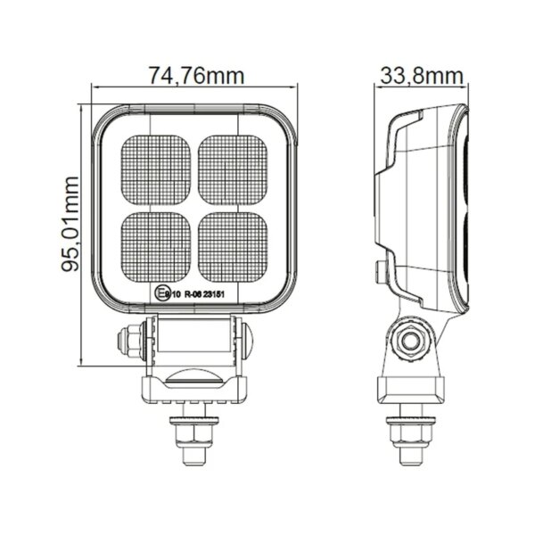 LED R23 werklamp 2929lm | 9-30v | 400cm kabel--WR-1829V-4M-10