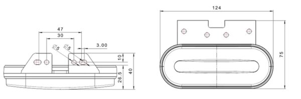 LED markeringslicht rood | 12-24v | 50cm. kabel | M10MV-750R-FT-070 C+K LED-M10MV-750R-2
