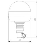 LED zwaailamp amber | R65 | met Flexi DIN montagevoet | 12-24v | S07ZL001.1--S07ZL001.1-4