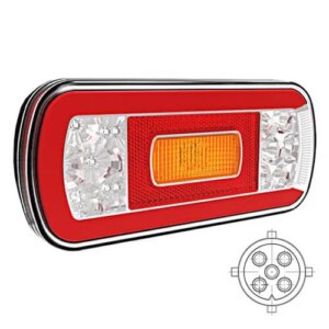 LED achterlicht zonder kentekenverlichting | 12-36v | 5-PIN | V10C5-610B5-FT-130 NT COF LED BAJONET-V10C5-610B5