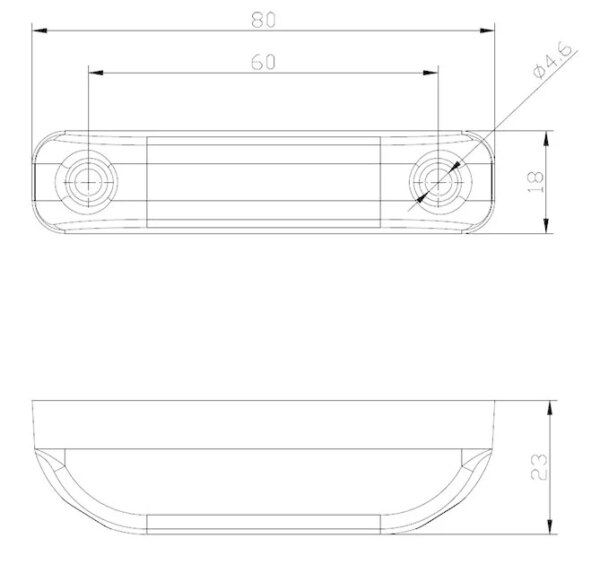 LED markeringslicht wit | 12-24v | 50cm. kabel | M10MV-500W-FT-013 B LED-M10MV-500W-2