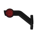 Rechts | LED breedtelamp met schuine steel | 12-36v | 20cm. kabel | M10BV-702RWA-FT-140 F P LED-M10BV-702RWA-5