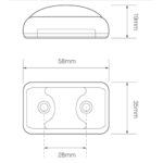 LED markeringslicht rood | 12-24v | 40cm. kabel | 35RME-35RME-35RME-3