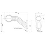 Rechts | LED breedtelamp met schuine steel | 12-24v | 1