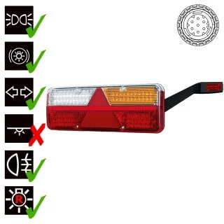 Rechts | LED Trailerlamp | dynamisch knipperlicht | 9-36v | 7-PIN | VC-1022B7-FT-500-236 LED-VC-1022B7 Rechts | LED Trailerlamp | dynamisch knipperlicht | 9-36v | 7-PIN | VC-1022B7-FT-500-236 LED-VC-1022B7