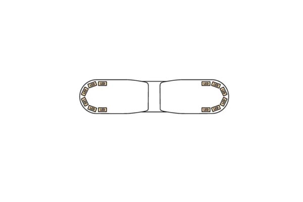 LED flitsbalk amber | 13 serie | ECE-R65 amber | transparant | 770mm | 12 LED's | 13-00018-E-13-00018-E-13-00018-E-2
