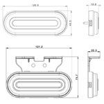 LED neon markeringslicht rood | 12-24v | 50cm. kabel | MV-2200R-FT-072 C LED-MV-2200R-4