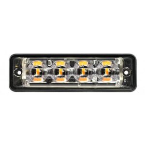 Ultra platte Slimline LED flitser 4 LED's | R65 | Amber | 175cm. kabel | 10-30v | S11F4002-225--S11F4002-225