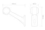 Rechts | LED breedtelamp | schuine steel | 12-24v | 20cm. kabel | 1004RE-1004RE-1004RE-2