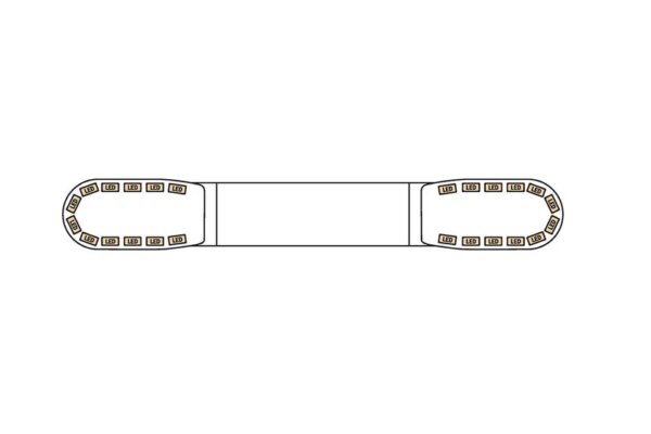 LED flitsbalk amber | 13 serie | ECE-R65 amber | 1250mm | 24 LED's | 13-00005-E-13-00005-E-13-00005-E-2