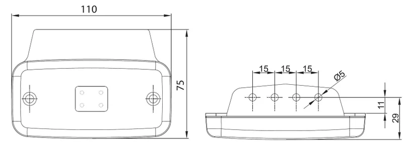LED markeringslicht wit | 12-24v | 50cm. kabel | M10MV-650W-FT-019 B+K LED-M10MV-650W-2 LED markeringslicht wit | 12-24v | 50cm. kabel | M10MV-650W-FT-019 B+K LED-M10MV-650W-2