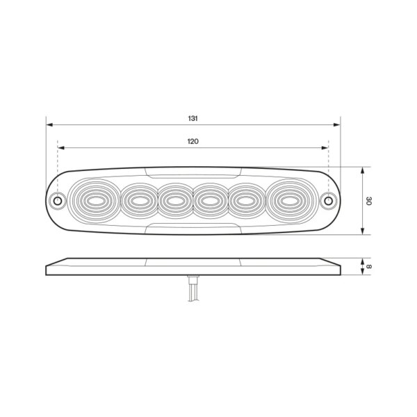 LED Mistlamp ultra compact | 12-24v | 25cm. kabel | 12FM-12FM-12FM-4