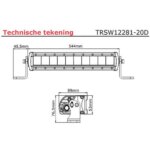 LED bar | 100 watt | 4000 lumen | 9-30v | 40cm. kabel | Deutsch connector | TRSW12281-20D--TRSW12281-20D-6