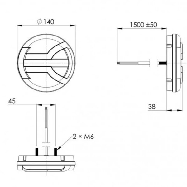 LED achterlicht met dynamisch knipperlicht | 12-24v | 150cm. kabel | V14C4-140D-LZD 2342-V14C4-140D-5