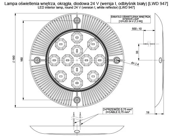 LED interieurlamp 500lm - 4500K - 24v | BG-1900W-24V-LWD 947-BG-1900W-24V-2 LED interieurlamp 500lm - 4500K - 24v | BG-1900W-24V-LWD 947-BG-1900W-24V-2