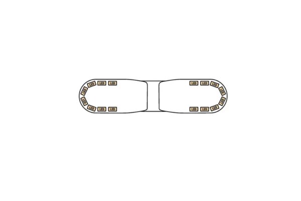 LED flitsbalk amber | 13 serie | ECE-R65 amber | transparant | 770mm | 16 LED's | 13-00010-E-13-00010-E-13-00010-E-2