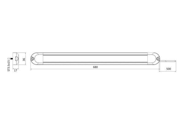 LED interieurverlichting 68cm - 12-24v - 50cm kabel--BG-2068-2