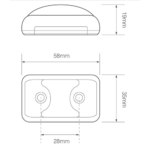 LED markeringslicht rood | 12-24v | 40cm. kabel | 58RME-58RME-58RME-2