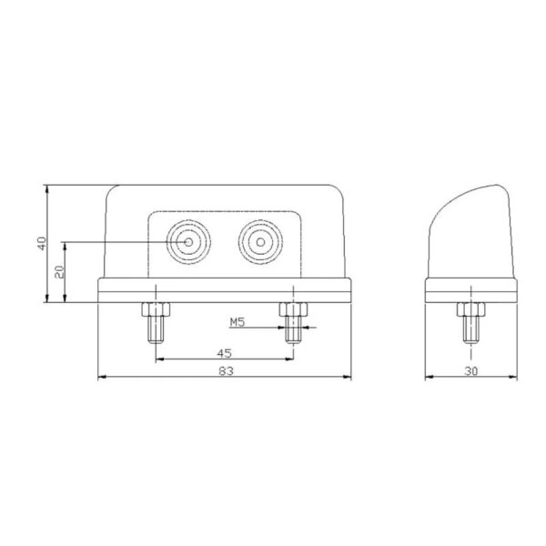 LED kentekenverlichting | 12-36v | met connector 0