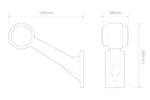 Links | LED breedtelamp | schuine steel | 12-24v | 20cm. kabel | 1004LE-1004LE-1004LE-2