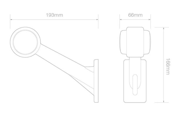 Links | LED breedtelamp | schuine steel | 12-24v | 20cm. kabel | 1004LE-1004LE-1004LE-2