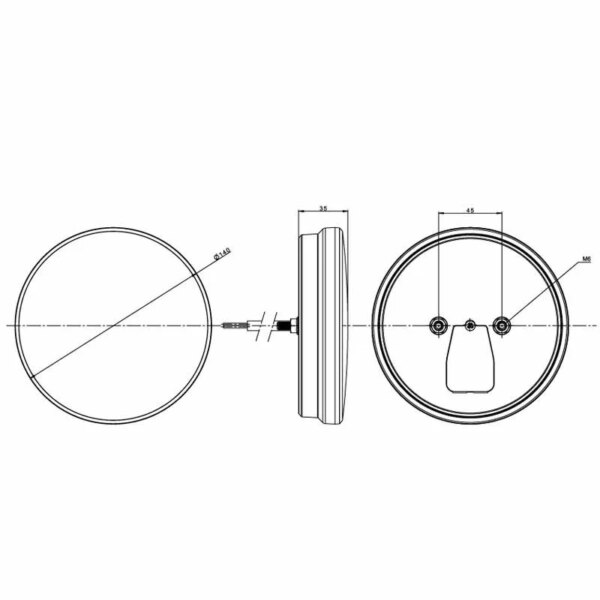 rond met dynamisch knipperlicht | 12-24v | 100cm. kabel | VC-213-FT-213 LED DI-VC-213-3
