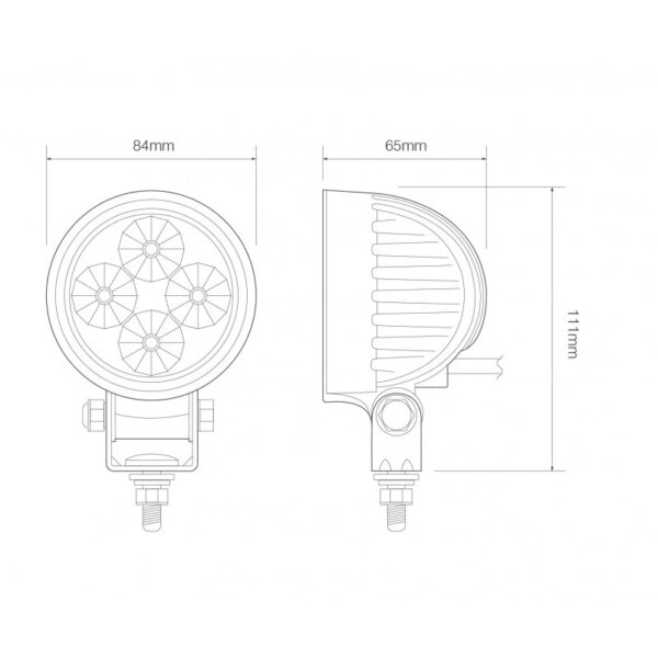 LED werklamp | 12 watt | 800 lumen | 12-24v | Floodbeam zwart | 8312BM-8312BM-8312BM-3