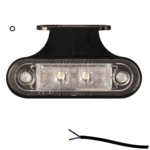 LED markeringslicht wit | 12-24v | 50cm. kabel | M10MV-400W-FT-015 B+K LED-M10MV-400W