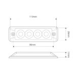 LED flitser 4 LED's | R10 | slimline | wit 10-30v | SLED4DVW-SLED4DVW-SLED4DVW-3