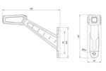 Rechts | LED breedtelamp | 12-36v | 30cm. kabel | rood-wit-amber | MB-1462RWA-FT-146 P LED-MB-1462RWA-4
