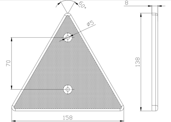 Driehoek reflector | met schroefmontage | VRF-410R-DOB-031-VRF-410R-2