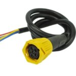 Links | 6-PIN bajonet aansluiting | met 200cm. kabel | V10AC-201B6-WTY BAJONET L 6 PIN M20-V10AC-201B6