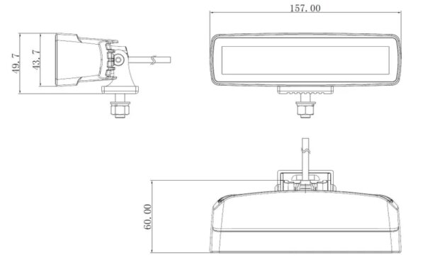 LED werklamp 2880 lumen | 30Watt | IP68 | Deutsch connector | WF-3027--WF-3027-4