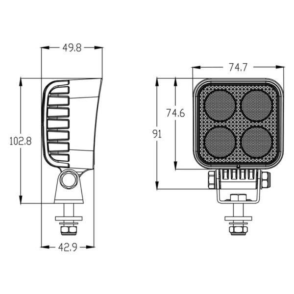 LED werklamp compact 3190lm - 23W - 400cm kabel--WF-2332-4M-6