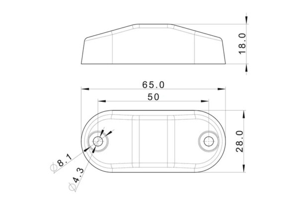 LED markeringslicht wit 12-24v 15cm kabel | MV-6200W-FT-062 B LED-MV-6200W-4