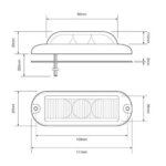 LED flitser 3 LED's | wit 180 graden | 10-30v | LED3DVW180-LED3DVW180-LED3DVW180-4