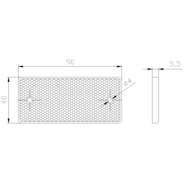 Amber reflector | 90 x 40mm. schroefbevestiging | VRF-501A-DOB-034 Z-VRF-501A-2