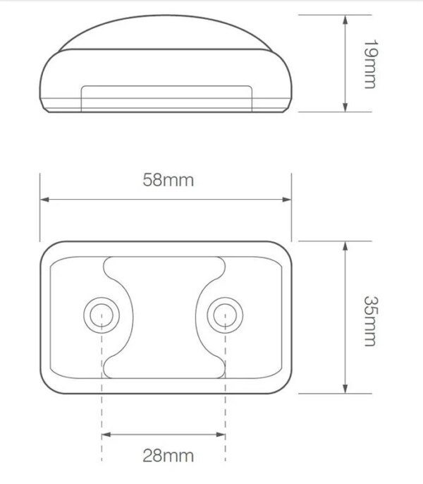 LED markeringslicht wit | 12-24v | 40cm. kabel | 58WME-58WME-58WME-2