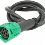 Rechts | 6-PIN bajonet aansluiting | met 200cm. kabel | V10AC-202B6-WTY BAJONET P 6 PIN M20-V10AC-202B6