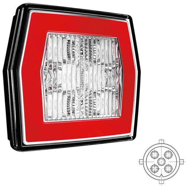 LED achteruitrijlicht met achterlicht | 12-24v | 5-PIN aansluiting | V10C2-770B5-FT-124 LED BAJONET-V10C2-770B5