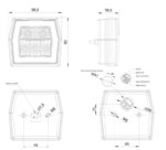 LED compact achterlicht met kentekenverlichting | 12-36v | 100cm. kabel | V10C4-730-FT-120 T LED-V10C4-730-2