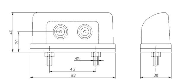 LED kentekenverlichting | 12-36v | met connector 1