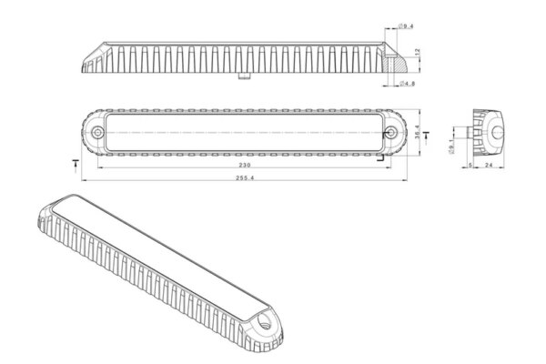 LED slimline combinatielicht 12-24v 100cm kabel | VC-4700-FT-340-VC-4700-6