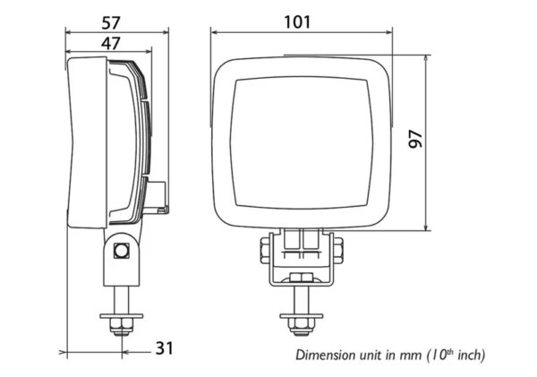 LED ABL R23 werklamp 1000lm - 14W - IP69K - ingebouwde DT-connector | D14857-D14857-D14857-2