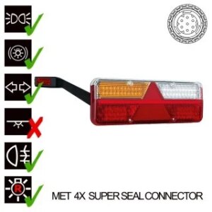 Links | LED trailerlamp | dynamisch knipperlicht | 9-36v | 7-PIN+superseal | VC-1021B7SS-FT-500-1367 LED-VC-1021B7SS